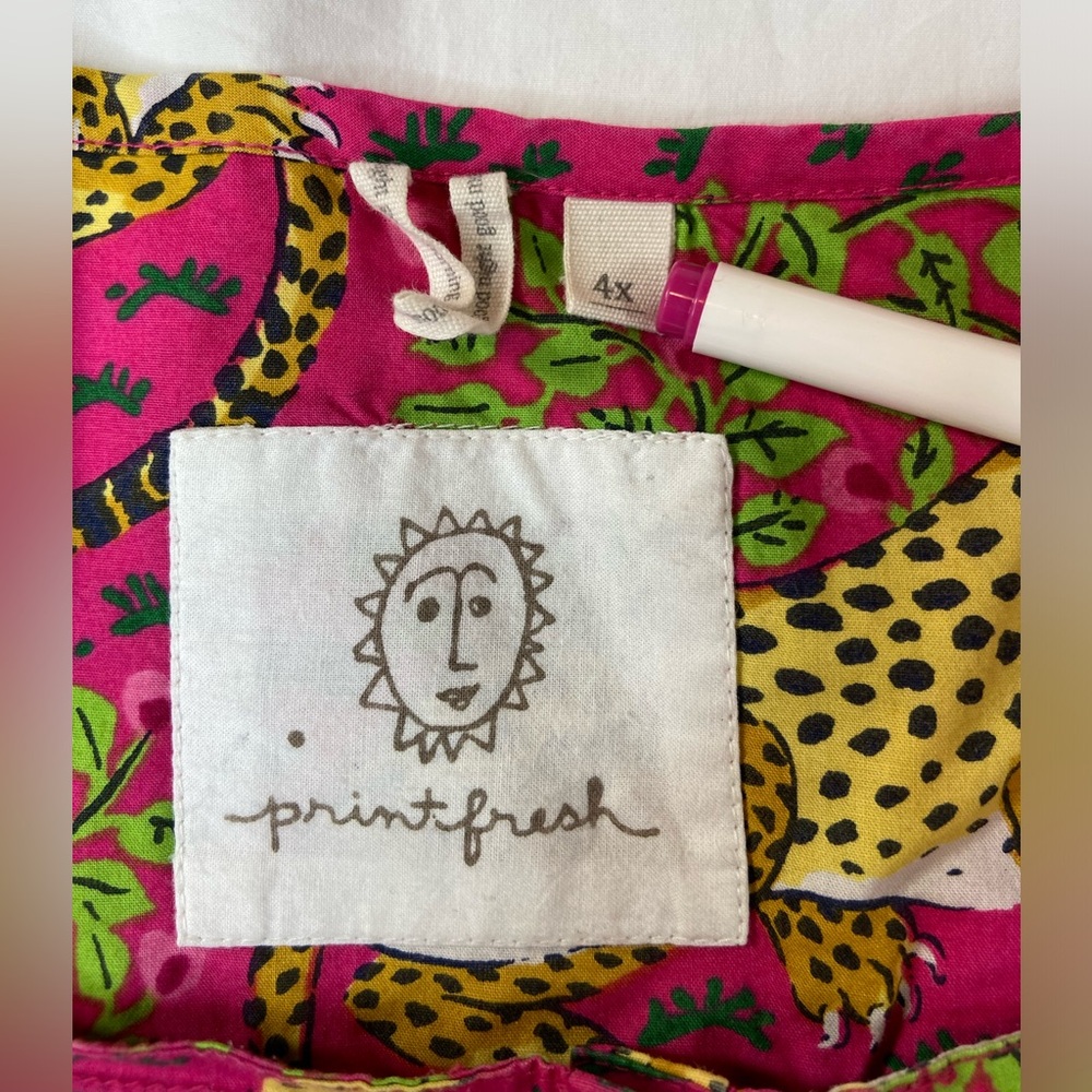Printfresh Fuchsia Leopard-Print Short Sleeve Tun… - image 3